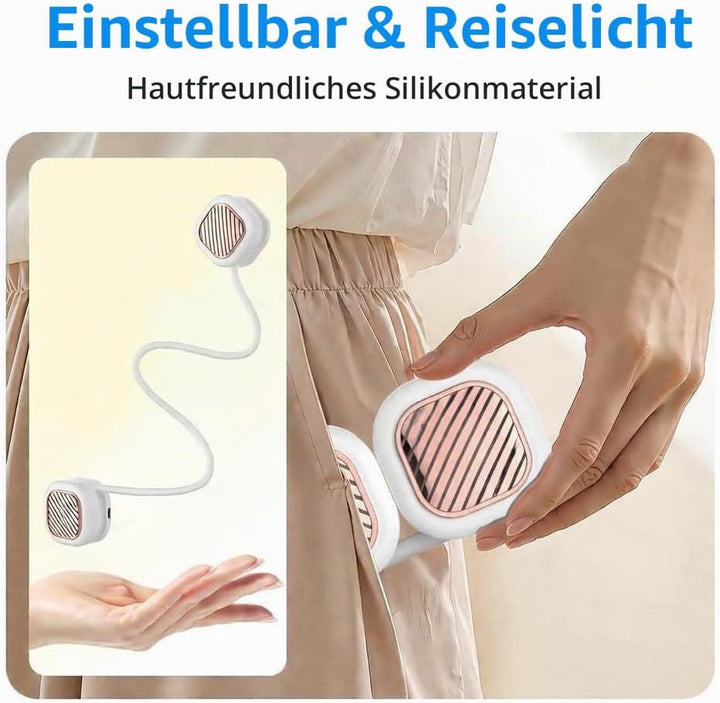 Foluu Nackenventilator Wiederaufladbar, 5 Stufen, LED-Display. Tragbar &amp; Freisprecheinrichtung, 120