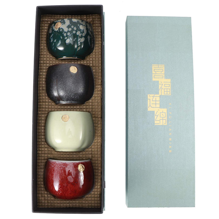 Atyhao Chinesisches Keramik-Kung-Fu-Teeservice Geschirr Geschirr Teetassen Keramik Klassisches Trink