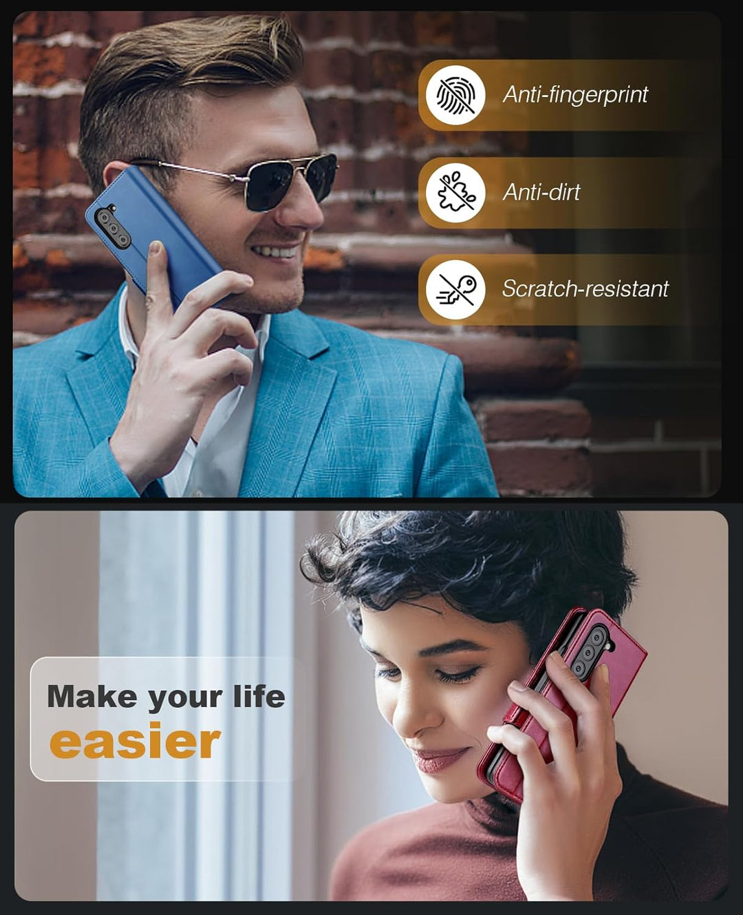 OCASE Aktualisierte Version Hülle Samsung Galaxy Z Fold 5 5G Handyhülle [mit S Pen Halter] [Vorderse