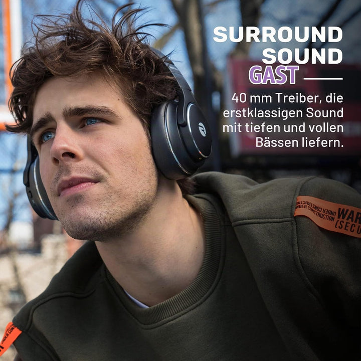 Raycon Everyday Kabellose Bluetooth Over Ear Kopfhörer, mit aktiver Geräuschunterdrückung, Bewusstse