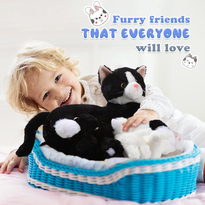 Skylety Pflegendes Katze Stofftier Mit Plüsch Kätzchen Kuscheltier Plushie Kätzchen Mama Katze Plues