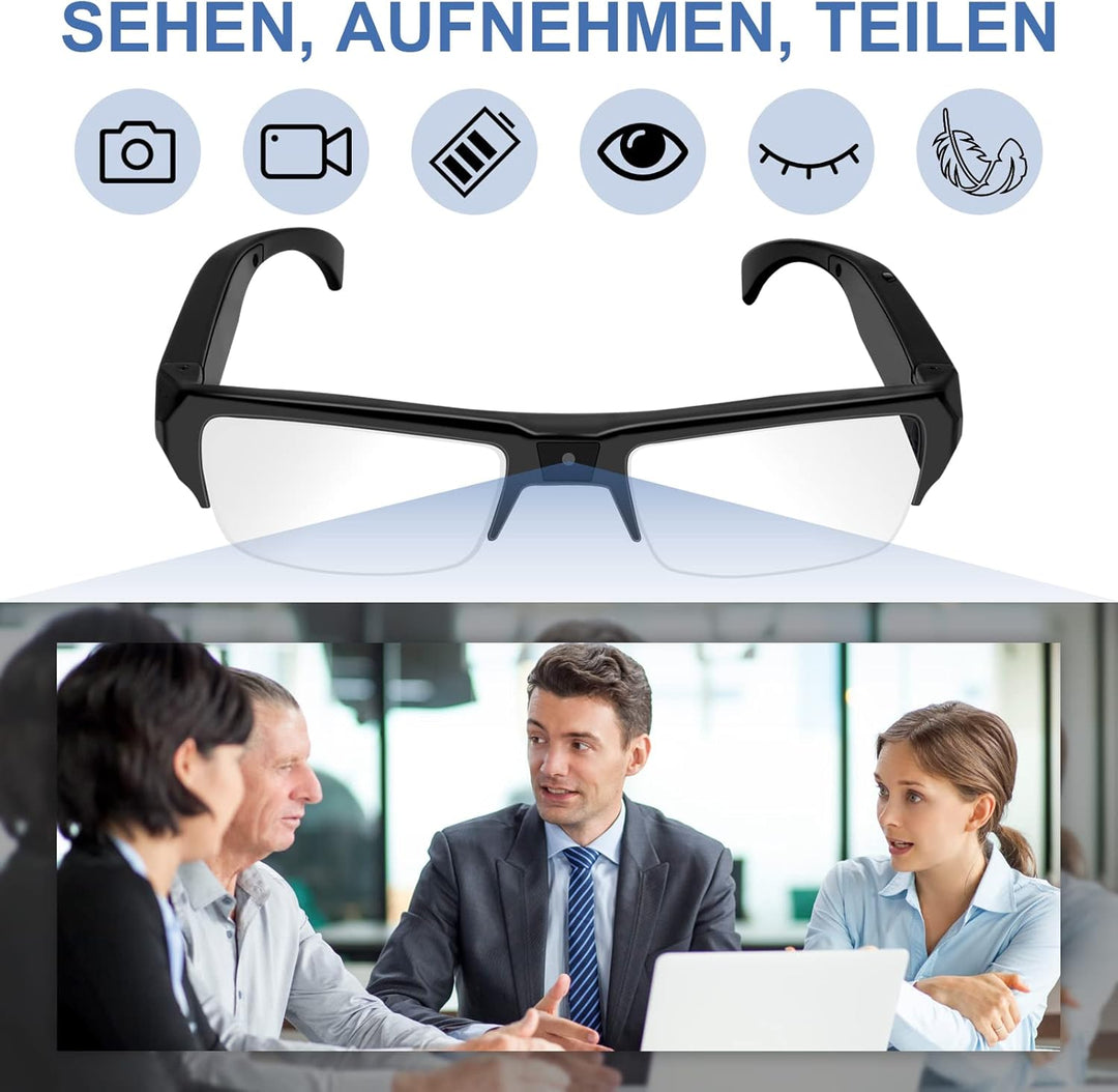 Mini Sport Kamera, Kleine Brillenkamara 1080P HD, Mikro Videokamera Tragbare Action Cam Sport Kamera