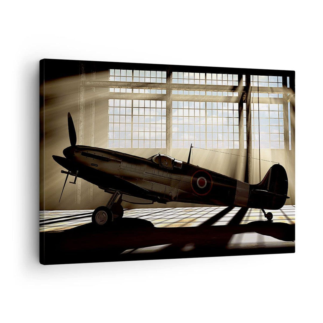 Bilder auf Leinwand Airplain Hangar Flug historisch Leinwandbild 70x50cm Wandbilder Dekoration Wohnz