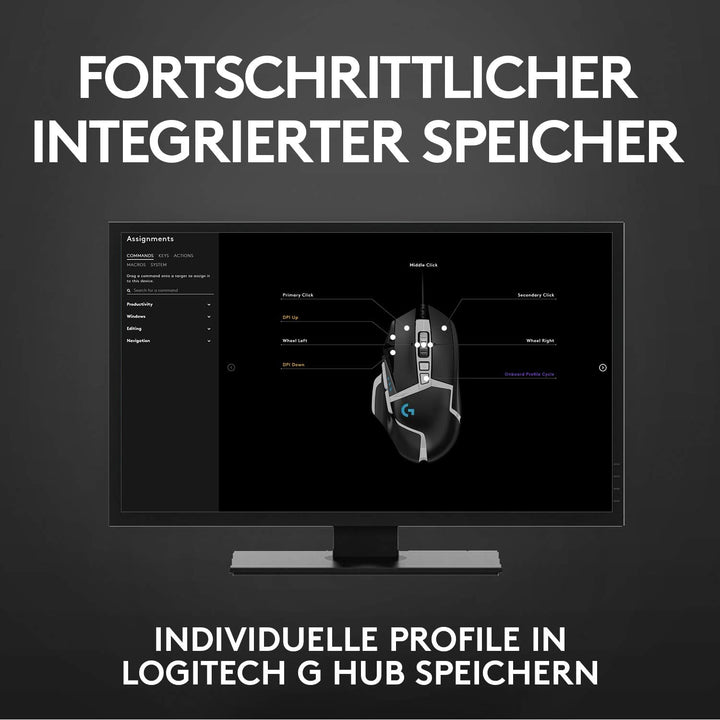 Logitech G502 HERO Gaming-Maus Special Edition mit HERO 25K DPI Sensor, RGB-Beleuchtung, Gewichtstun