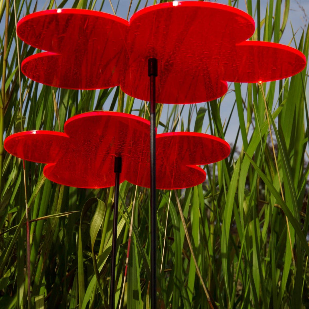SUNPLAY "Sonnenfänger-Blumen 6er Set - 2X Gelb, 2X Grün, 2X Rot - 6 Stück zu je 20 cm Durchmesser im