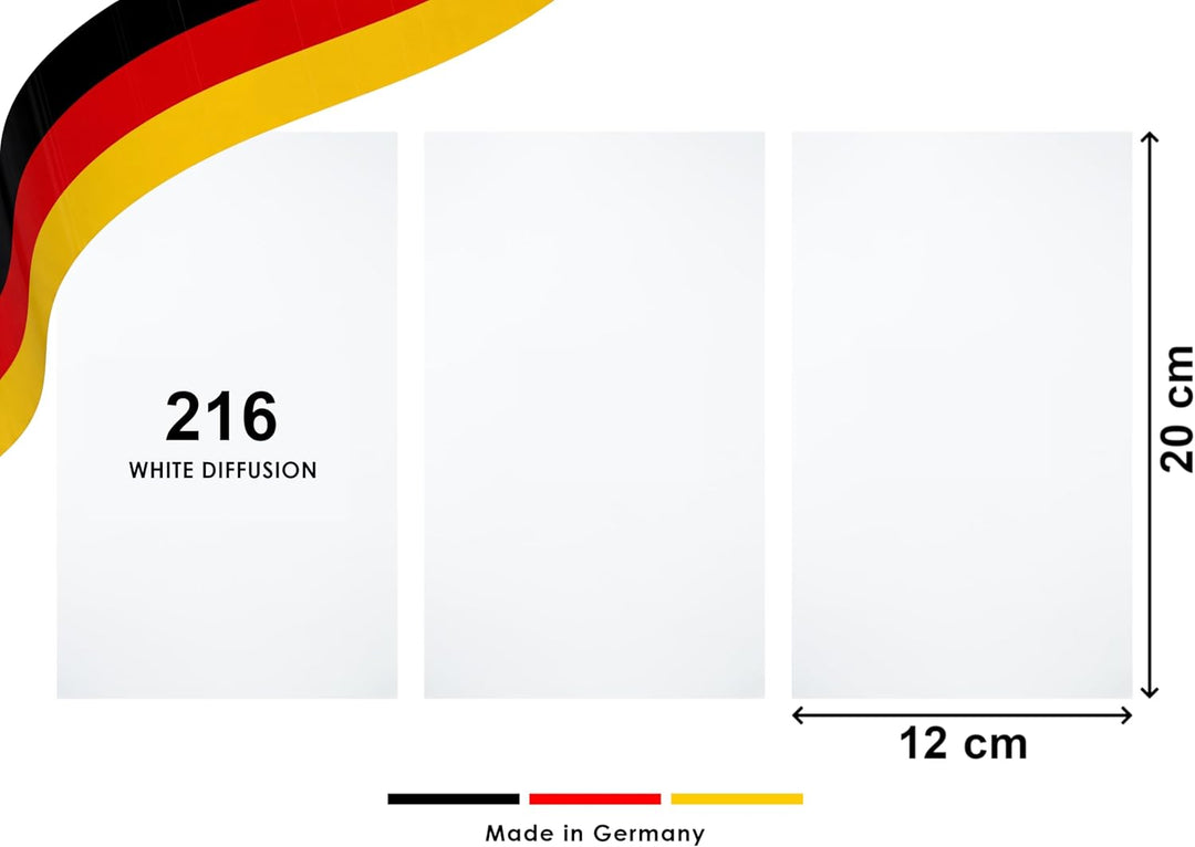 KROPP Selbstklebende Diffusorfolien für LED Lampen, Zuschnitt 20x12 cm, Milchglasfolie für schöne Op