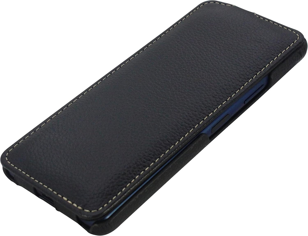 STILGUT UltraSlim kompatibel mit Sony Xperia 10 II Hülle aus Leder - Xperia 10 II Flip Case, Klapphü
