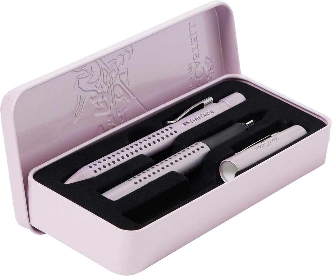 Faber-Castell 201533 - Schreibset Grip Edition Glam, mit Kugelschreiber und Füller, Federbreite M, p