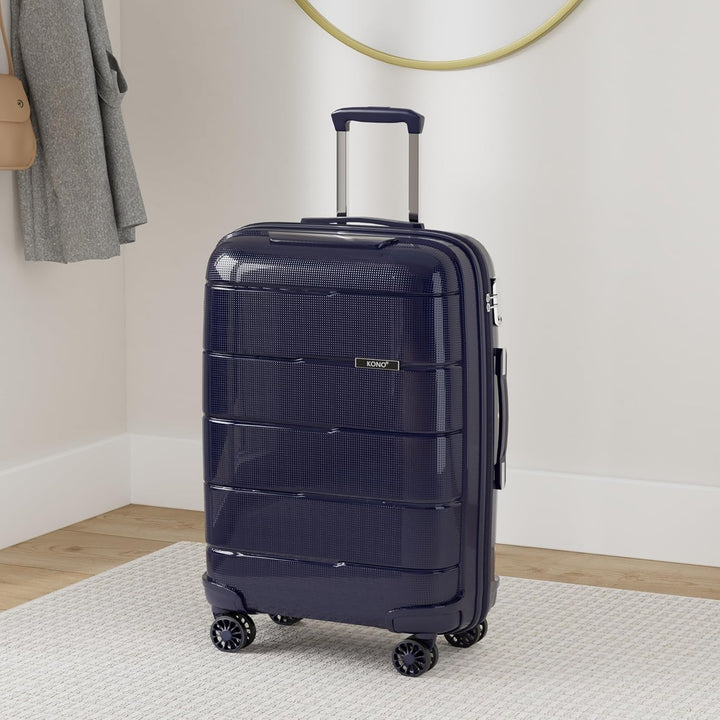 KONO Kabinentrolley 55x40x20 Leicht Kleiner Koffer Trolley Handgepäck Hartschale Reisekoffer mit 4 R