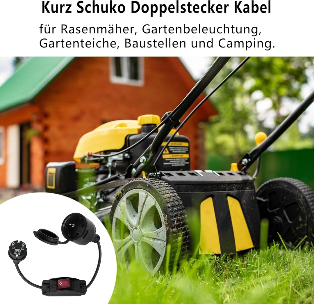 Schuko Verlängerungskabel mit Schalter, Verlängerungskabel Outdoor mit Schuko Stecker,Netzkabel Stec