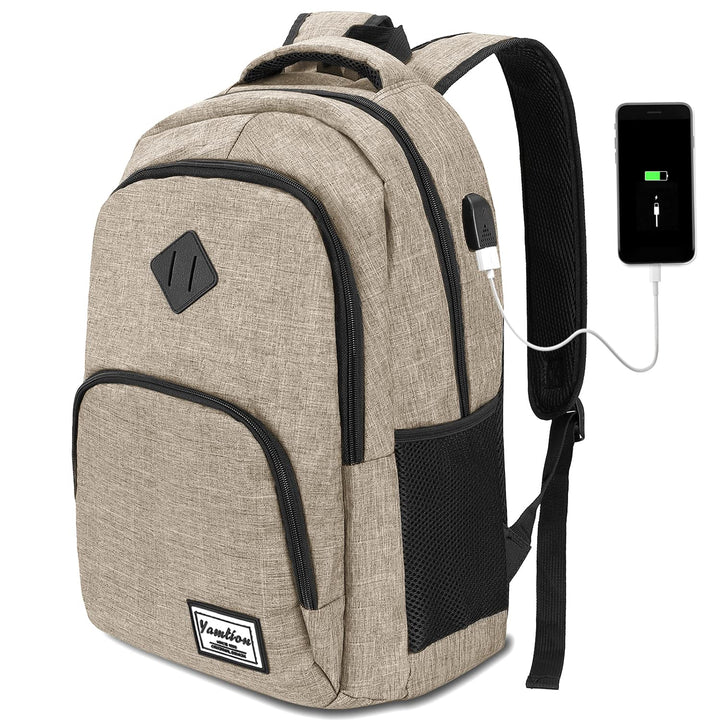 YAMTION Laptop Rucksack,Schultasche Schulrucksack Teenager mit USB-Ladeanschluss Uni Reisen Schule A
