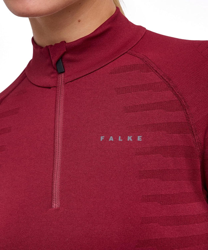 FALKE Damen Maximum Warm High Zip Neck Funktionsshirt Langarm schnelltrocknendes atmungsaktives nach