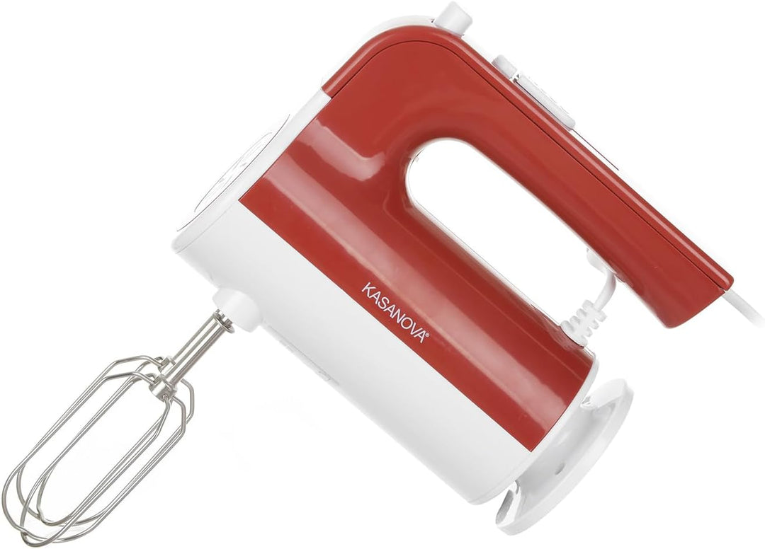 Elektrischer Handmixer, 300 W, 5 Geschwindigkeiten, Rot