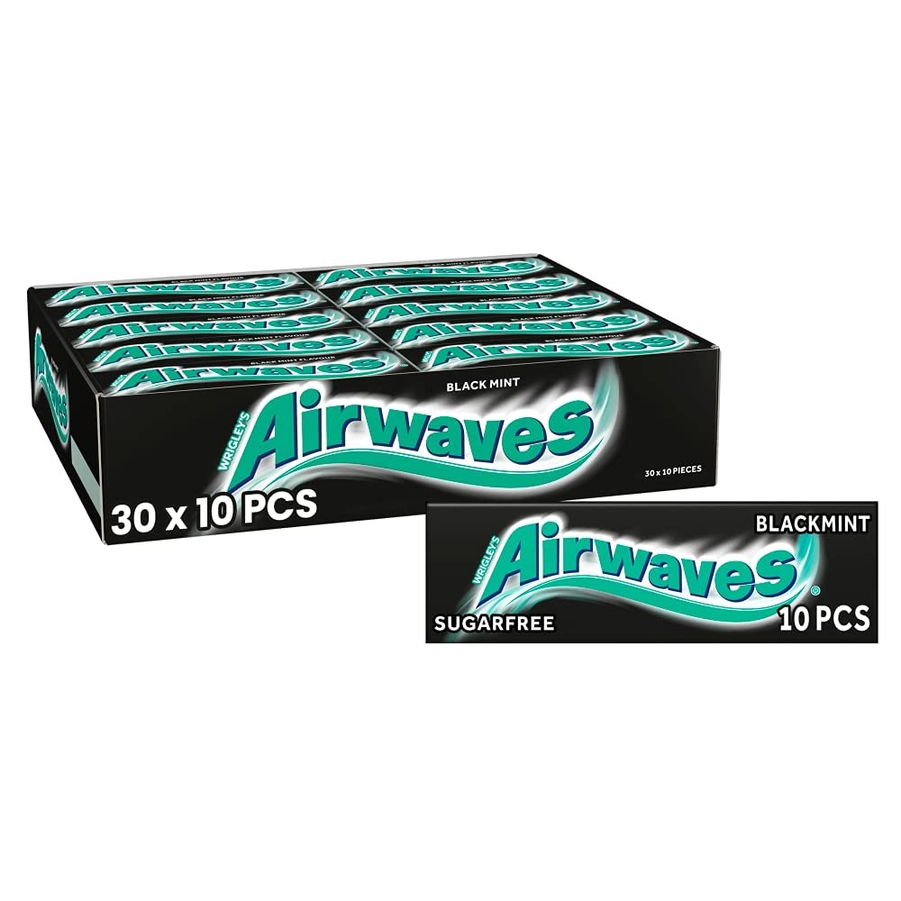 Wrigley Airwaves Black Mint, 30er Pack Minze 10 Stück (30er Pack), Minze 10 Stück (30er Pack)