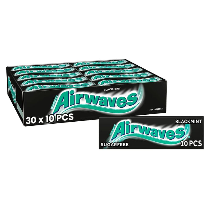 Wrigley Airwaves Black Mint, 30er Pack Minze 10 Stück (30er Pack), Minze 10 Stück (30er Pack)