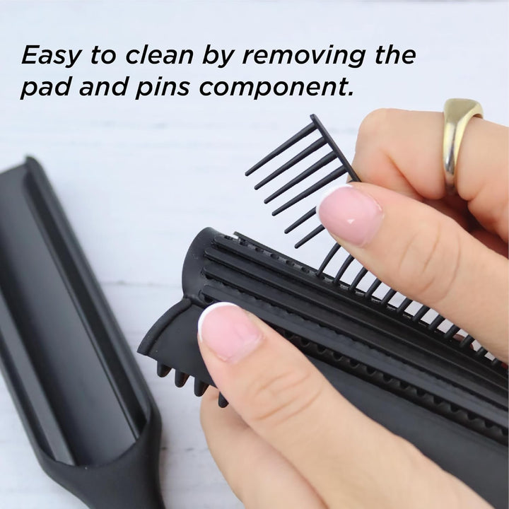 Jack Dean by Denman Curly Hair Brush D3 (All Black) 7 Row Styling Brush for Detangling, Separating,