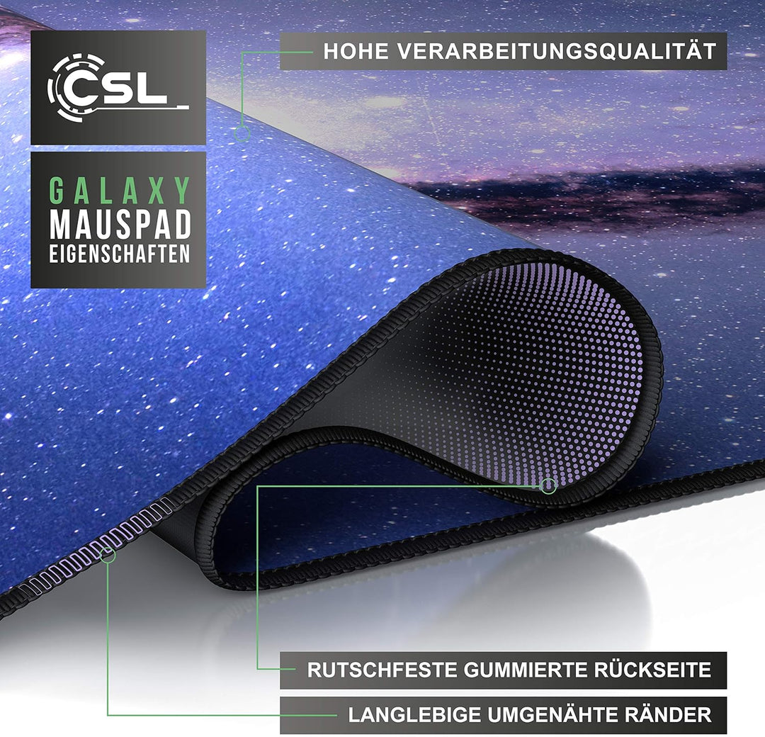 CSL - XXL Mauspad Gaming 900x400 mm - XXL Mousepad gross mit Motiv - Tischunterlage Large Size - ver