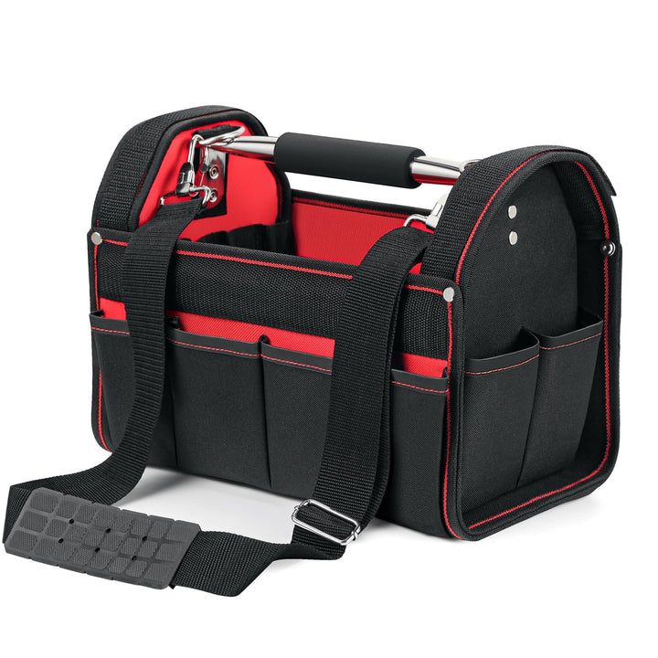 Wiltec Werkzeugtasche Grösse XL 44x22x25 cm, Werkzeugbeutel mit verstellbarem Schultergurt und Trage