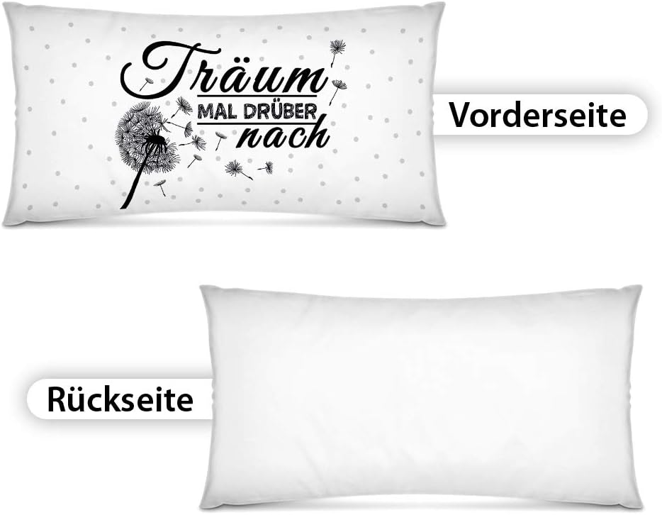 PR Print Royal XXL-Deko-Kissen mit Spruch Träum mal - 80 x 40 cm/Geschenk-Idee/Wohnen/Dekoration/Fam