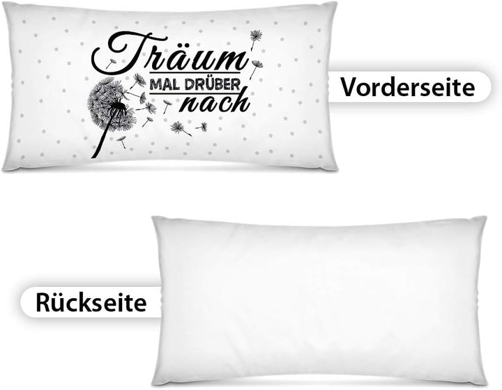 PR Print Royal XXL-Deko-Kissen mit Spruch Träum mal - 80 x 40 cm/Geschenk-Idee/Wohnen/Dekoration/Fam