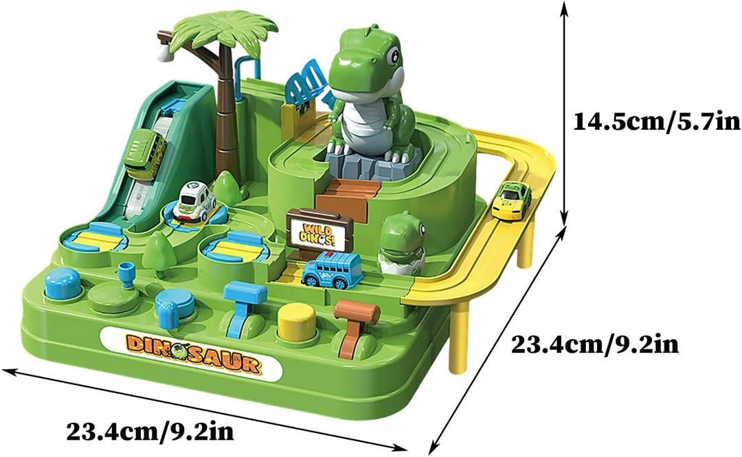 Car Track Toy – Dinosaur Sliding Vehicle Game | ABS Adventure Track Playset with Christmas Theme, 70