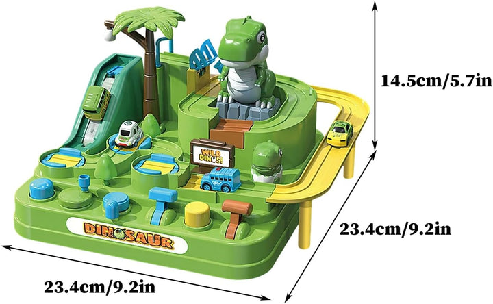 Car Track Toy – Dinosaur Sliding Vehicle Game | ABS Adventure Track Playset with Christmas Theme, 70