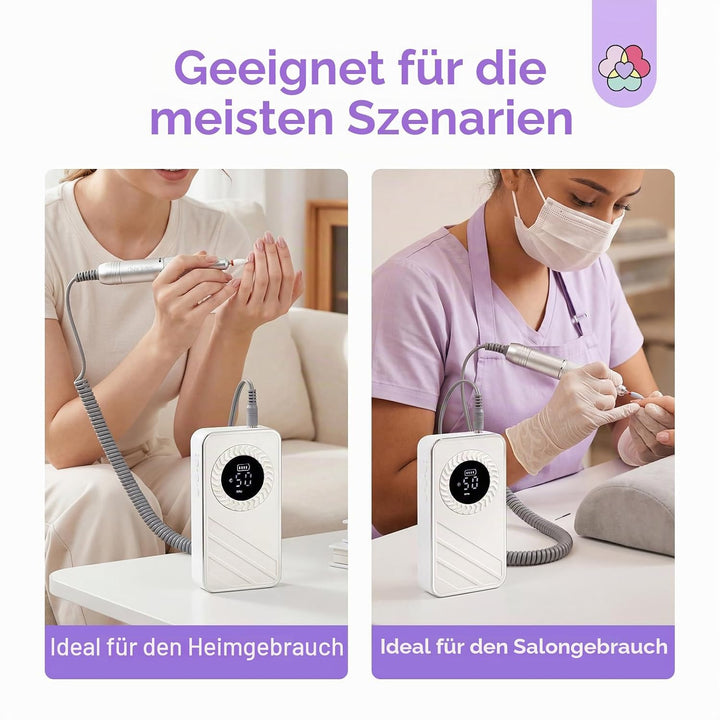 SAVILAND Nagelfräser Kabellos Professionell, Elektrische Nagelfeile Maniküre Set Elektrisch 50000RPM
