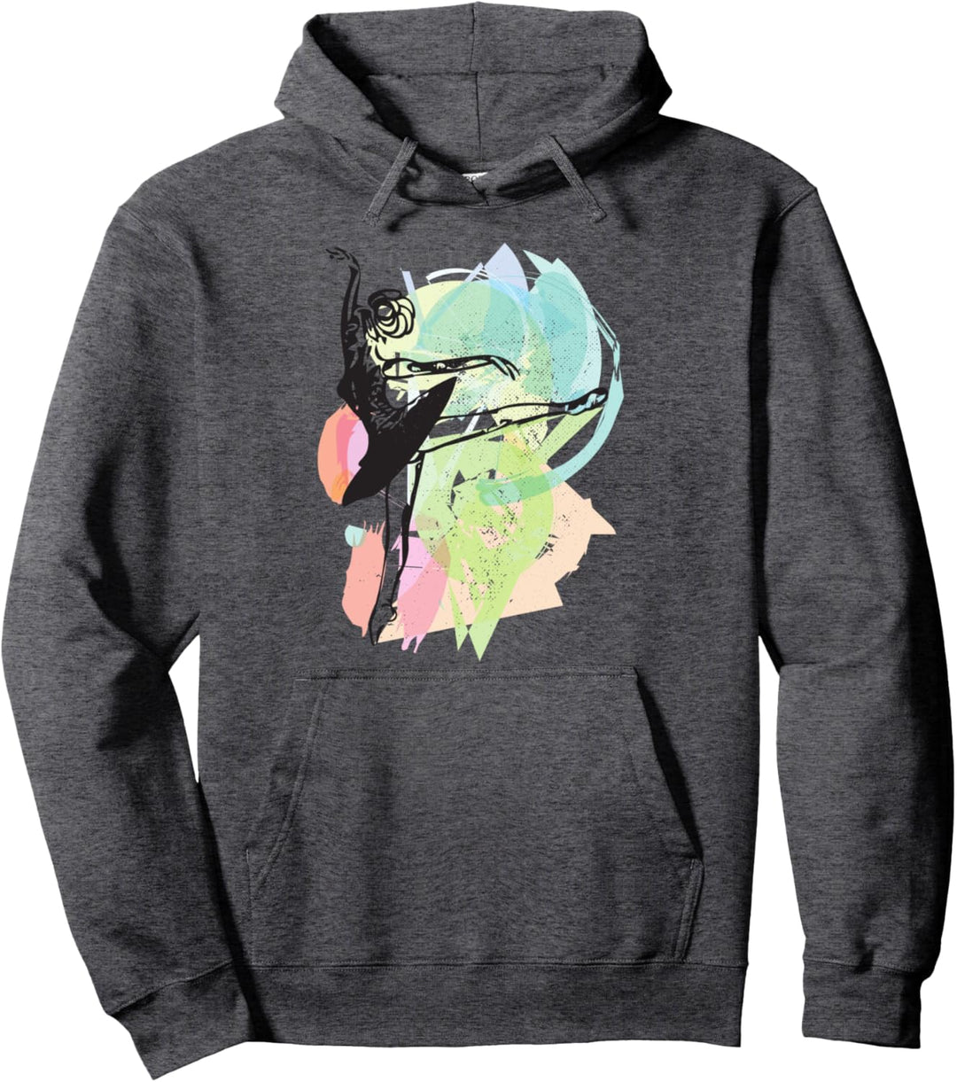 Mädchen tanzende Ballerina bunte Balletttänzer-Silhouette Pullover Hoodie