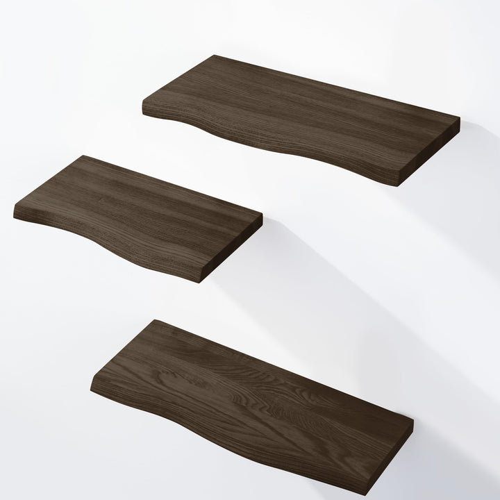 LAMO Manufaktur 3 Stück Wandregal aus Holz mit unsichtbarer Befestigung 40/35/30cm | Wandregal aus 1