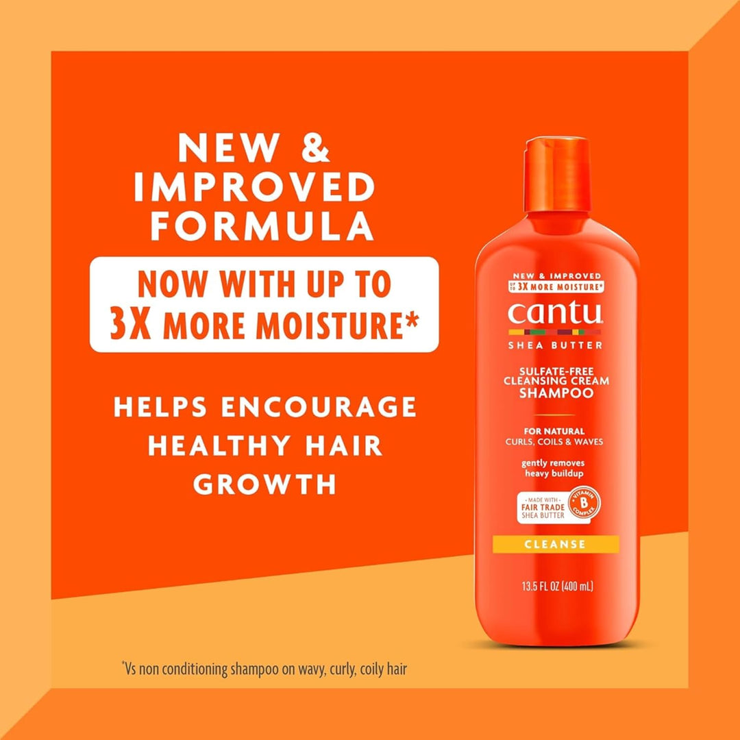 Cantu Sulfatfreies Shampoo & Conditioner 12oz mit Sheabutter Feuchtigkeitscreme 12oz