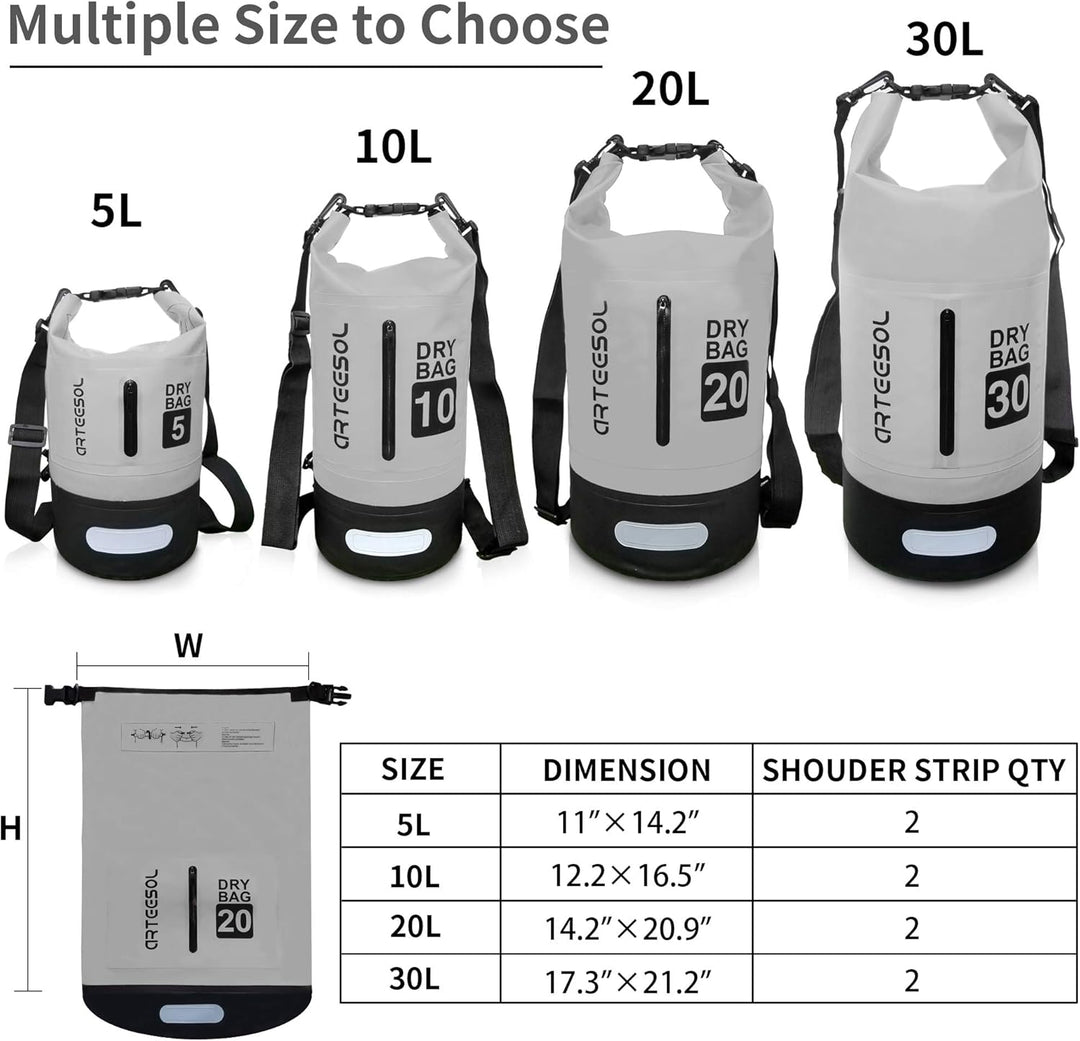 Dry Bag - 5L 10L 20L 30L Waterproof trockener Beutel/Sack wasserdichte Tasche mit Langem justierbare