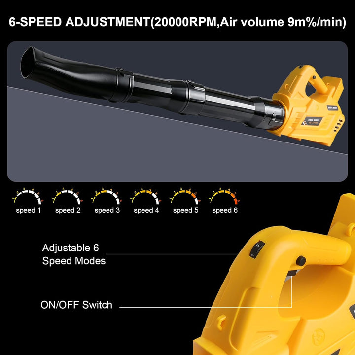 Akku-Laubbläser für Dewalt Akku 18V für Garten &amp; Rasen-Staub (ohne akku) | 6-stufig,Einrastfunktion,