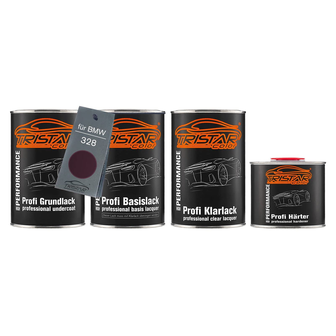 TRISTARcolor Autolack Set Dose spritzfertig für BMW 328 Violettrot II Grundlack + Basislack + 2K Kla