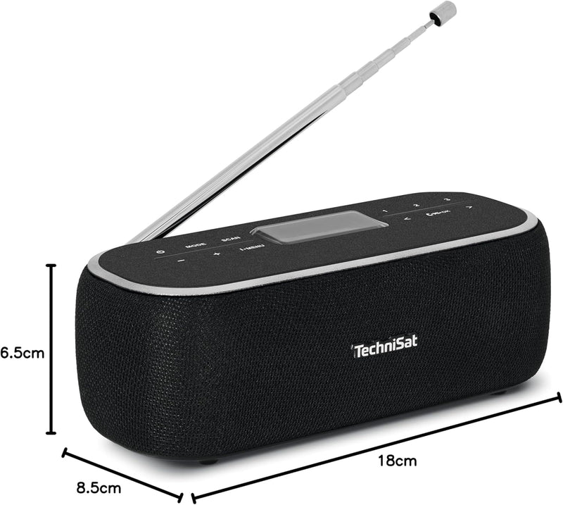 TechniSat DIGITRADIO BT 1 - tragbarer Bluetooth-Lautsprecher mit DAB+ Digitalradio (UKW, Uhr, Weckti