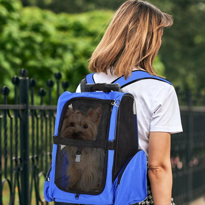 PawHut Hundetrolley Transporttasche Trolley Tragetasche Rucksack Hunde Hunde Trolley blau Blau+Schwa