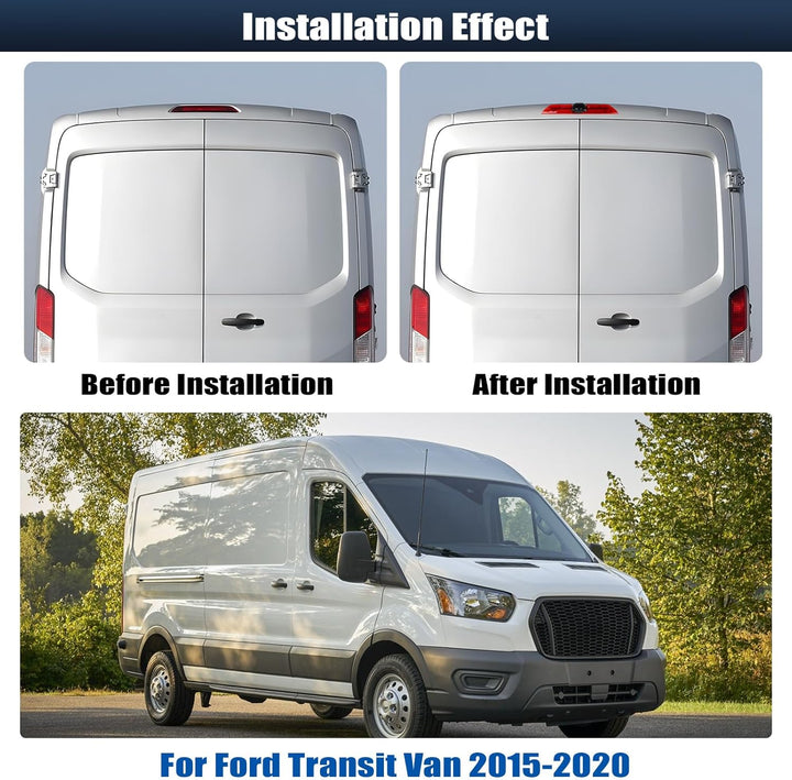CAMECHO 720P HD Rückfahrkamera Ford Transit Van 2015-2020, 140° Weitwinkel, IP67 wasserdicht, Nachts