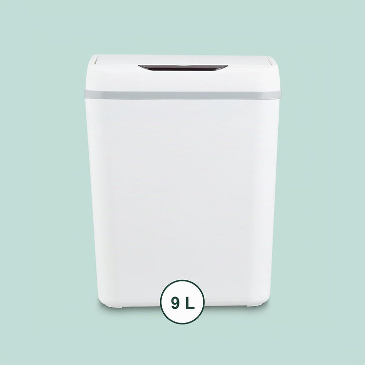 Relaxdays Mülleimer Bad, mit Sensor, 9 Liter, elektrischer Deckel, Müllbeutelhalter, Badezimmereimer