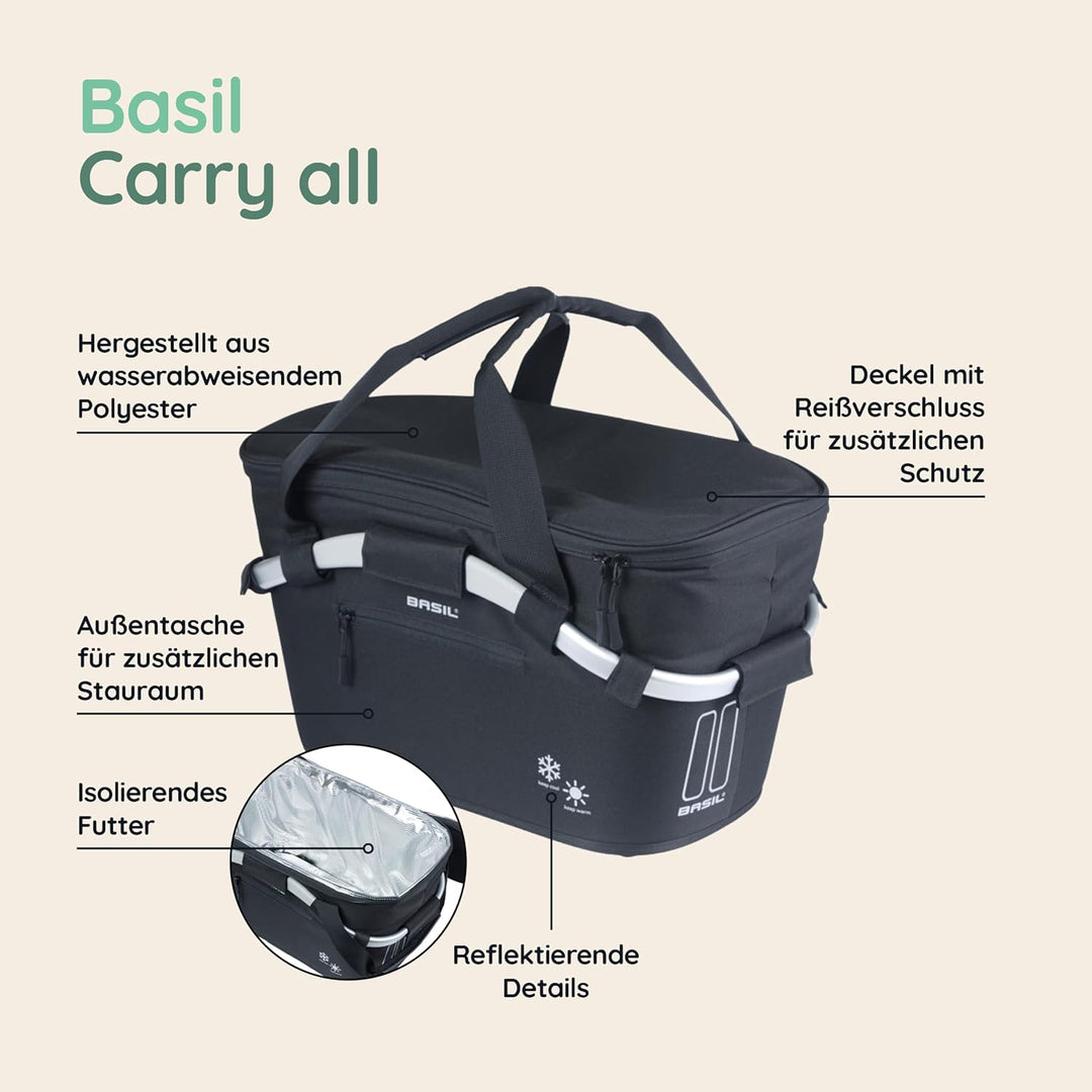 Basil Classic Carry All 38 X 21 X 27 CM Schwarz, 38 X 21 X 27 CM Schwarz