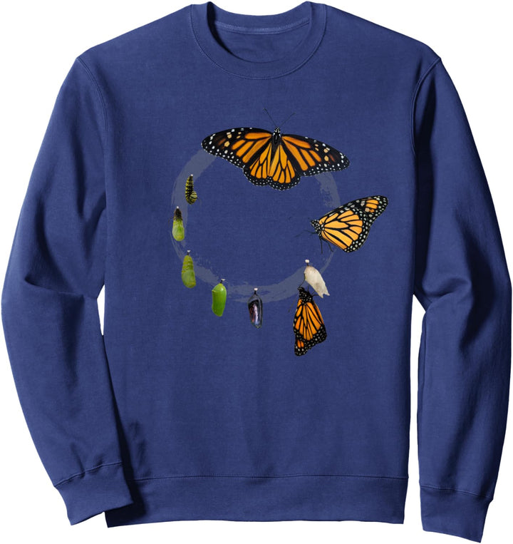 Monarch Butterfly Chrysalis Cycle Nature Lover Gift Sweatshirt