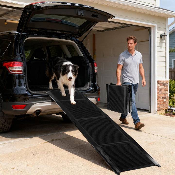 Nobleza - Hunderampe Auto klappbar 170cm, Klappbare Hunderampe mit Anti-Rutsch-Oberfläche, Hunderamp
