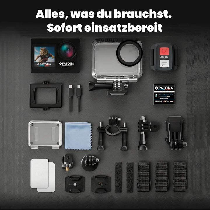 PATONA Action Cam Life SL4 | 5K 120fps 64MP EIS | 120° Weitwinkel Videokamera | Dual Screen Kamera |
