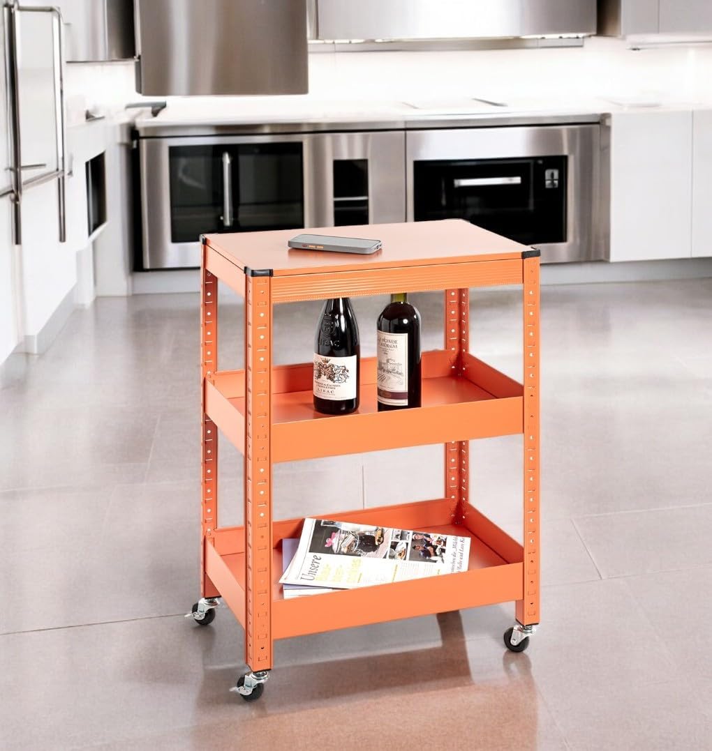 HAKU Möbel Servierwagen, orange, Metall - Masse: B 50 x H 75 x T 32 cm, Style: Modern, Orange