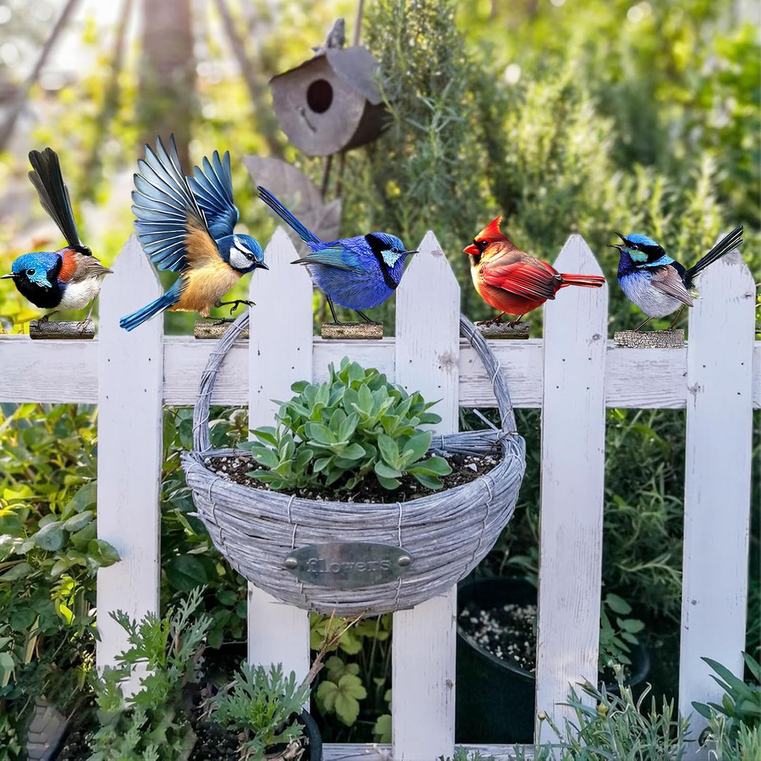 Gartendeko Bemalte Vogel 5 Stück Vögel Gartenstecker Deko Gartendeko Für Draussen Metall Bunt Bemalt