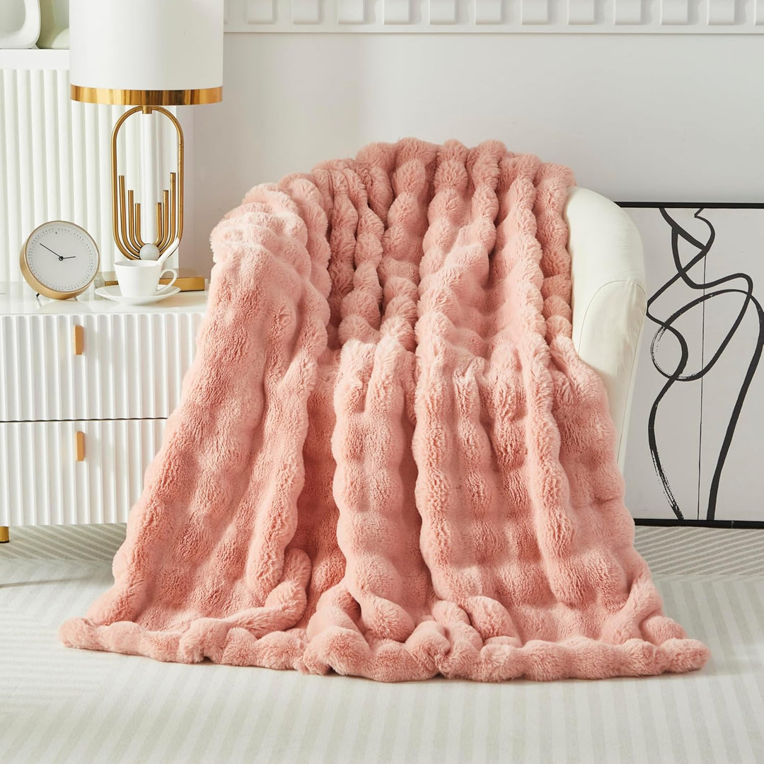 Kuscheldecke Kaninchen Plüsch Flauschige Decke Soft Wohndecke Dick 1000GSM Flanell Decke Couchdecke