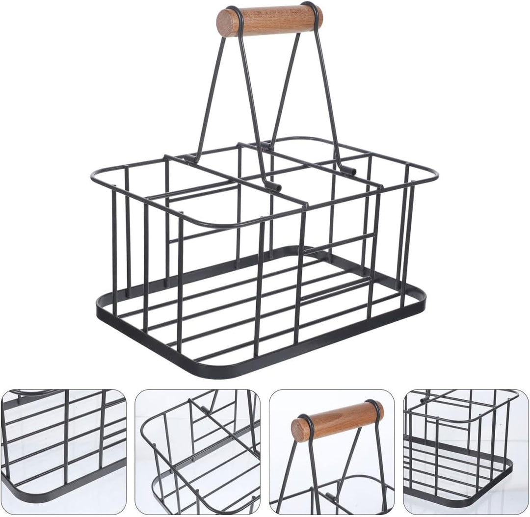 BESTonZON Metall Bierflaschenhalter Mit Griff Tragbarer Flaschenträger Für Zuhause Bar Restaurant Ro