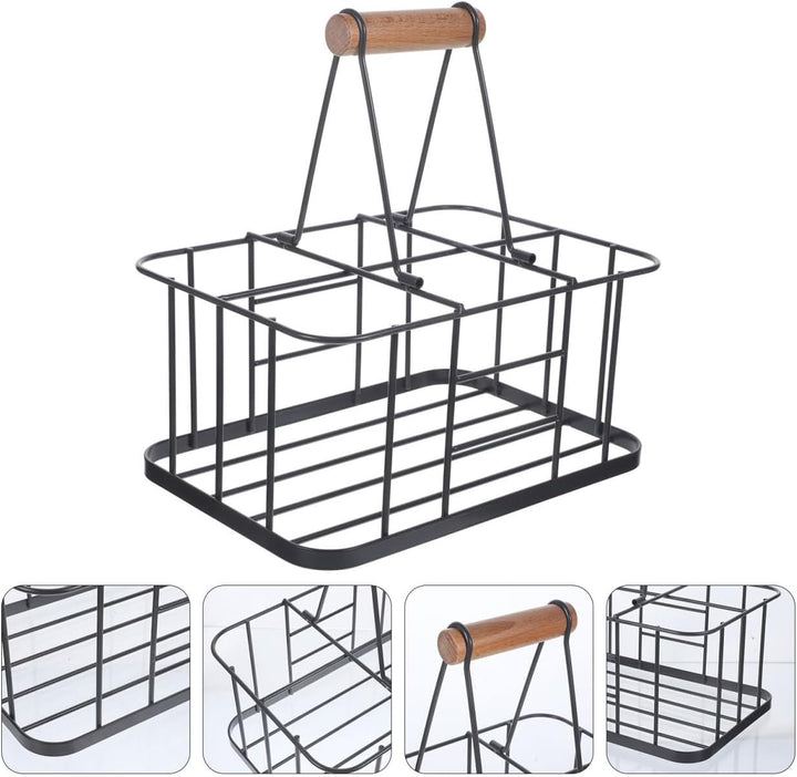 BESTonZON Metall Bierflaschenhalter Mit Griff Tragbarer Flaschenträger Für Zuhause Bar Restaurant Ro