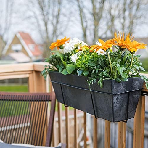 Artstone - Balkonkasten - Ella - Schwarz - Länge 55 cm, 55x17x17 cm, TER-107824