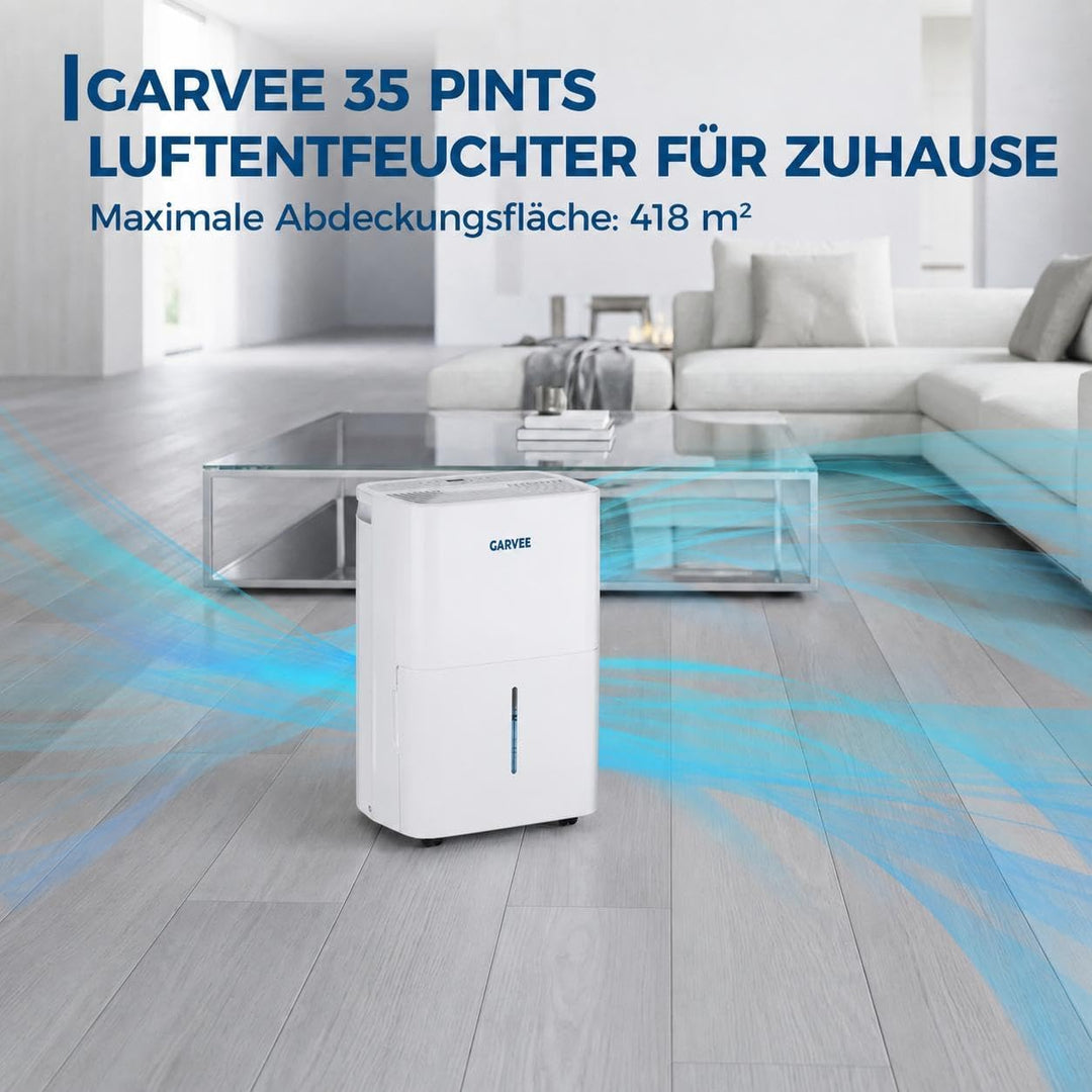 Leiser 20L/Tag Luftentfeuchter für bis zu 280m², Digitalanzeige, Dauerentwässerung, Schimmelschutz,