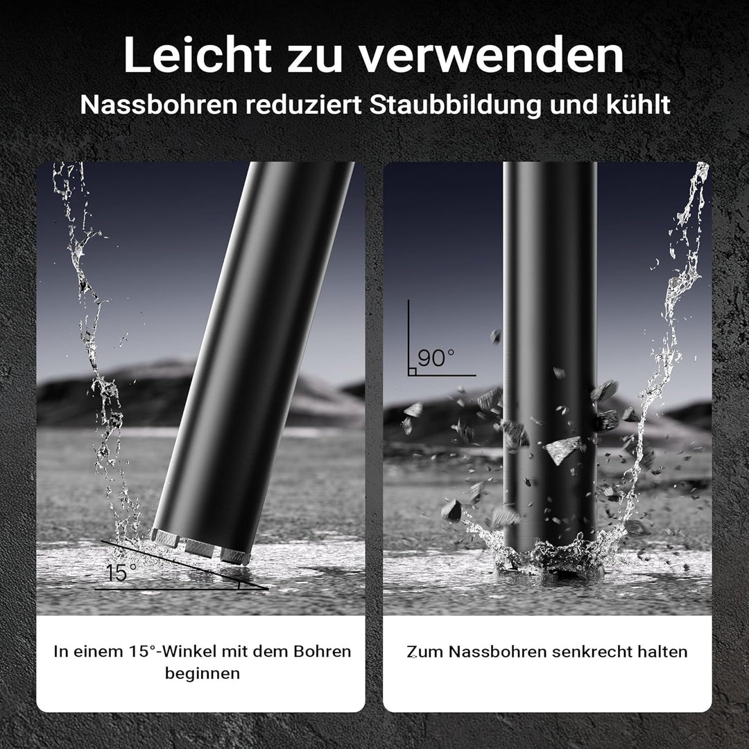 Wiltec Diamantbohrkrone Typ 2 (Mesh) Ø 82 mm, Bohrkrone 450 mm, 1¼ UNC Nassbohrkrone, Diamantbohrer