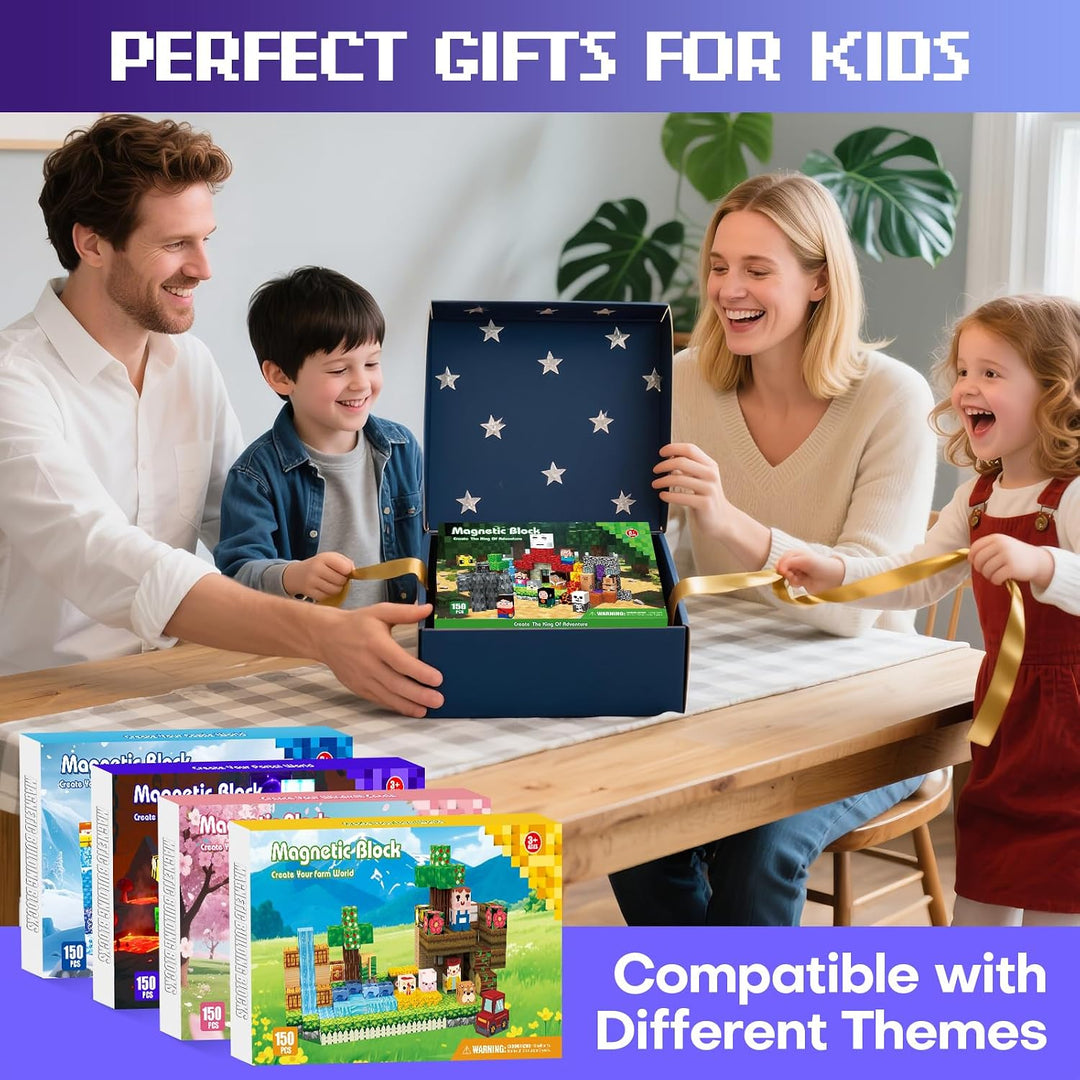 Magnetische Bausteine 150 PCS, Magnetbausteine für 3+ Jahre, Magnet Spielzeug Sets für Kinder Jungen